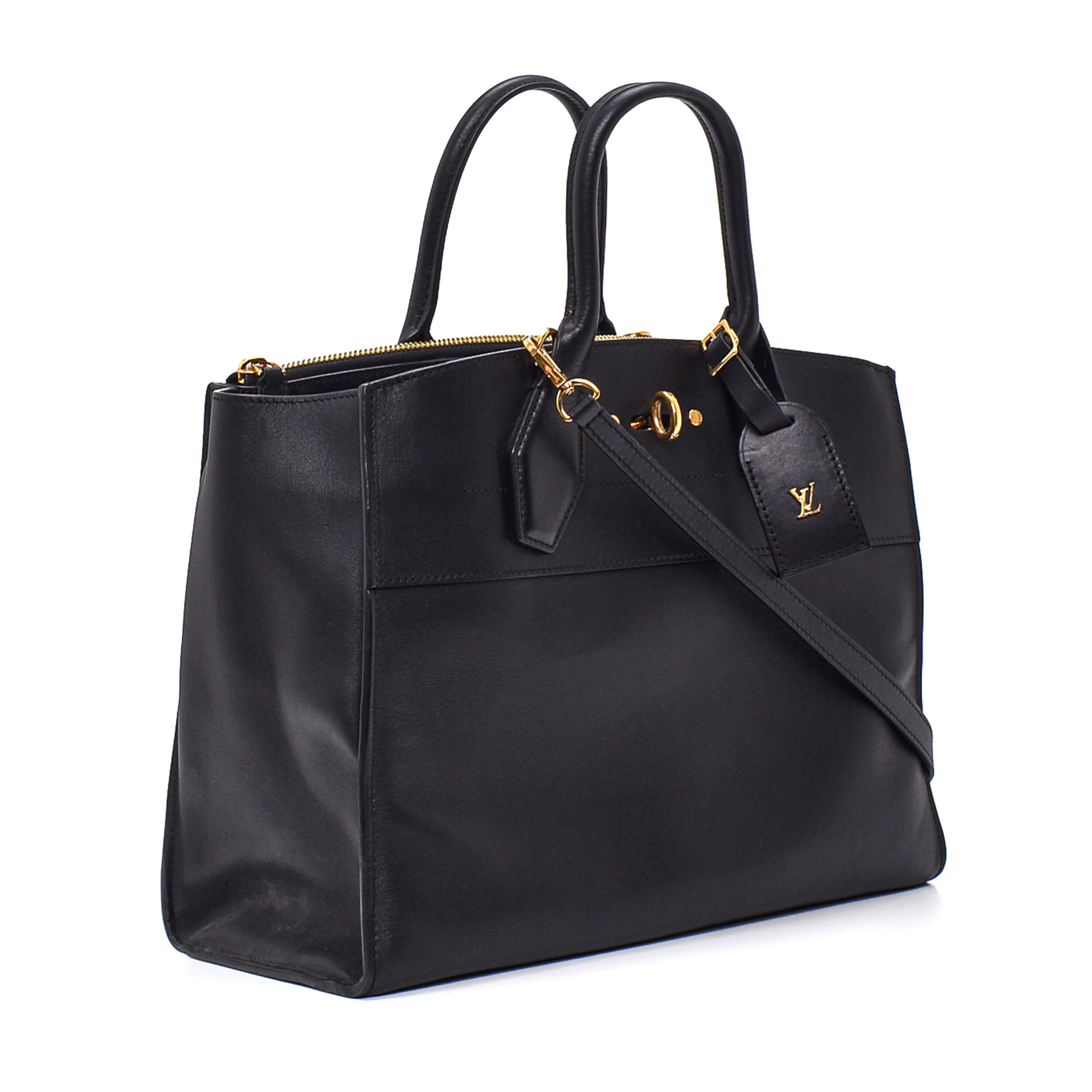 Louis Vuitton - Black Leather City Steamer GM Bag